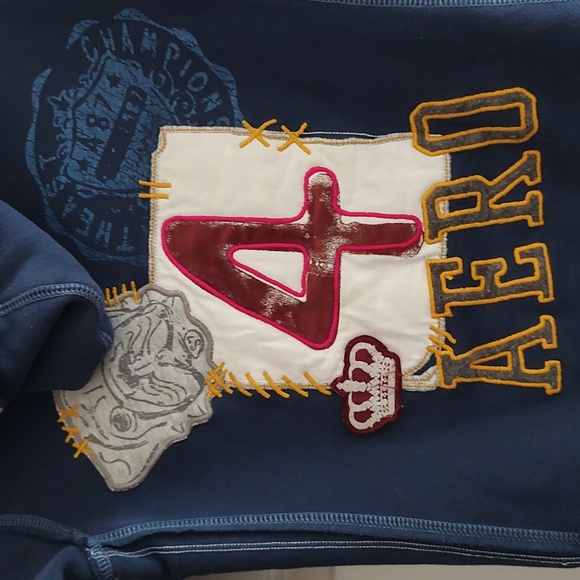 Aeropostale XS Blue Varsity Thermal Hoodie - Picture 8 of 11